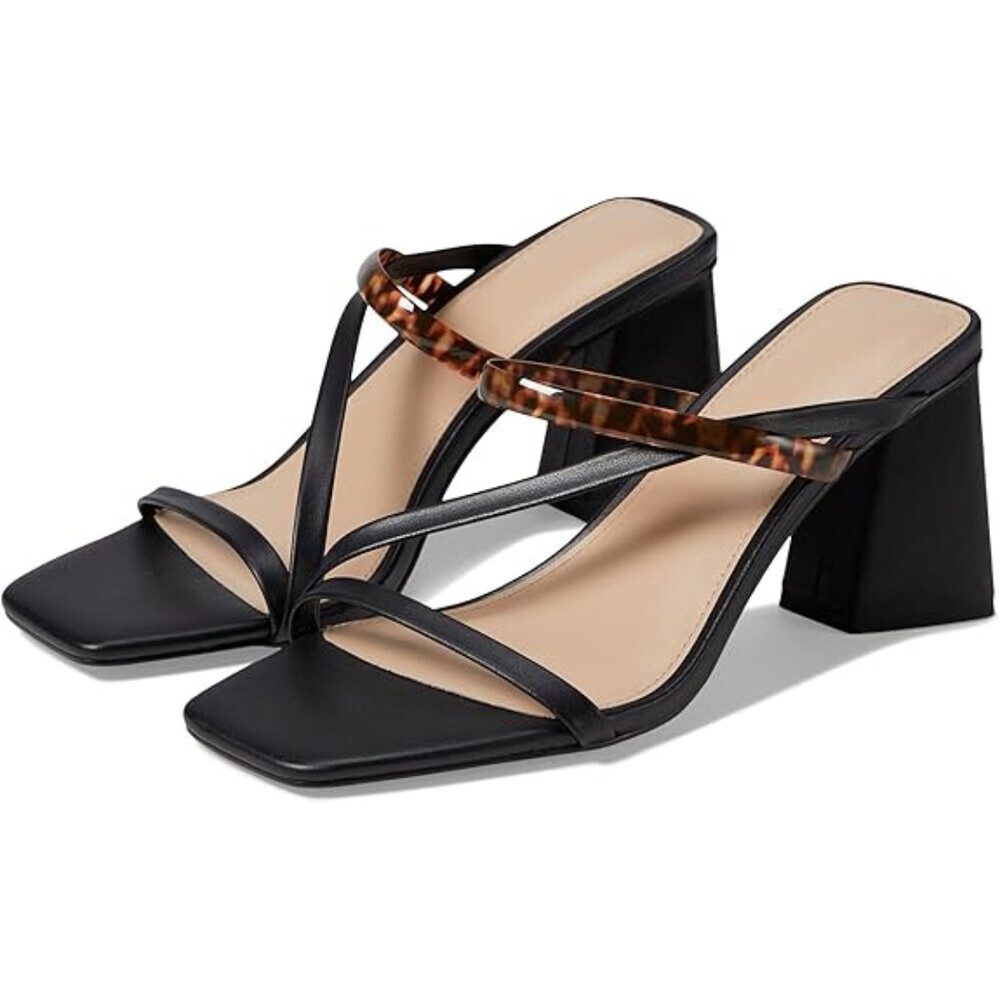Faryl by Farylrobin Brittanie Sandals Women's 10 Black Leather Slip-On GAL1680